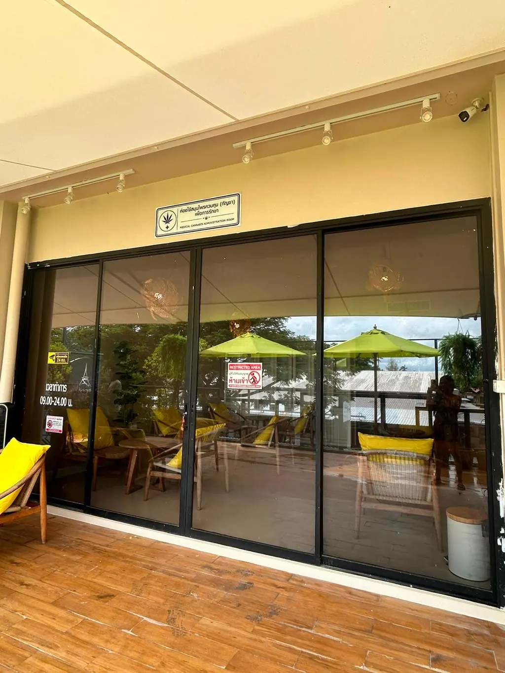 Entrance to the Bud & Bloom Medical Cannabis Administration Room in Phuket